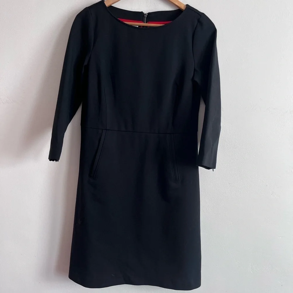 SPANX The Perfect A Line Dress Ponte Stretch 3/4 Sleeve Classic Black Size M
